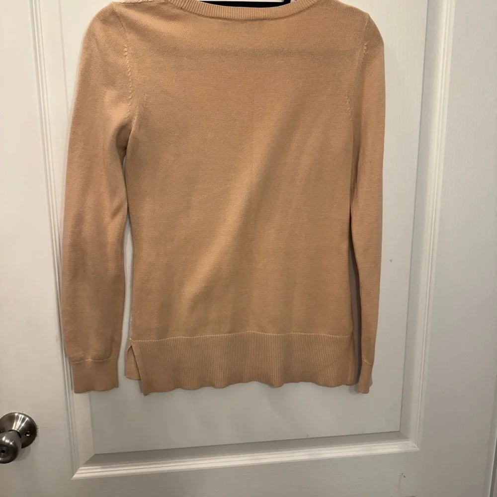 LOFT Women's Lace Front Sweater - Cream - Picture 3 of 3